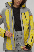 Купить Горнолыжная куртка женская зимняя великан желтого цвета 2272-1J, фото 6