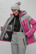 Купить Горнолыжная куртка женская зимняя великан розового цвета 2272-1R, фото 11