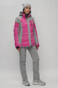 Купить Горнолыжная куртка женская зимняя великан розового цвета 2272-1R, фото 15