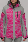 Купить Горнолыжная куртка женская зимняя великан розового цвета 2272-1R, фото 2