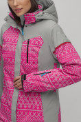 Купить Горнолыжная куртка женская зимняя великан розового цвета 2272-1R, фото 3
