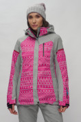 Купить Горнолыжная куртка женская зимняя великан розового цвета 2272-1R, фото 5