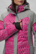 Купить Горнолыжная куртка женская зимняя великан розового цвета 2272-1R, фото 6