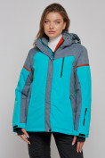 Купить Горнолыжная куртка женская зимняя большого размера бирюзового цвета 2272-3Br