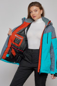 Купить Горнолыжная куртка женская зимняя большого размера бирюзового цвета 2272-3Br, фото 10