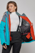 Купить Горнолыжная куртка женская зимняя большого размера бирюзового цвета 2272-3Br, фото 11