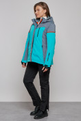 Купить Горнолыжная куртка женская зимняя большого размера бирюзового цвета 2272-3Br, фото 16