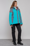 Купить Горнолыжная куртка женская зимняя большого размера бирюзового цвета 2272-3Br, фото 17