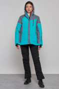 Купить Горнолыжная куртка женская зимняя большого размера бирюзового цвета 2272-3Br, фото 19