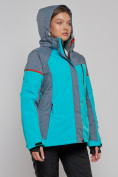 Купить Горнолыжная куртка женская зимняя большого размера бирюзового цвета 2272-3Br, фото 12