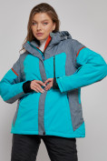 Купить Горнолыжная куртка женская зимняя большого размера бирюзового цвета 2272-3Br, фото 2