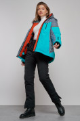 Купить Горнолыжная куртка женская зимняя большого размера бирюзового цвета 2272-3Br, фото 22