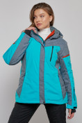 Купить Горнолыжная куртка женская зимняя большого размера бирюзового цвета 2272-3Br, фото 3
