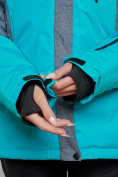 Купить Горнолыжная куртка женская зимняя большого размера бирюзового цвета 2272-3Br, фото 5