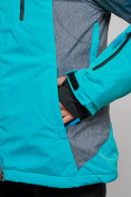 Купить Горнолыжная куртка женская зимняя большого размера бирюзового цвета 2272-3Br, фото 6