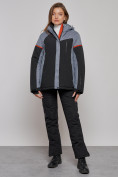 Купить Горнолыжная куртка женская зимняя большого размера черного цвета 2272-3Ch, фото 2