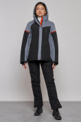 Купить Горнолыжная куртка женская зимняя большого размера черного цвета 2272-3Ch, фото 16