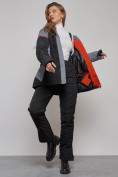 Купить Горнолыжная куртка женская зимняя большого размера черного цвета 2272-3Ch, фото 22