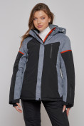 Купить Горнолыжная куртка женская зимняя большого размера черного цвета 2272-3Ch