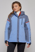 Купить Горнолыжная куртка женская зимняя большого размера фиолетового цвета 2272-3F