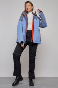 Купить Горнолыжная куртка женская зимняя большого размера фиолетового цвета 2272-3F, фото 14