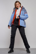 Купить Горнолыжная куртка женская зимняя большого размера фиолетового цвета 2272-3F, фото 15