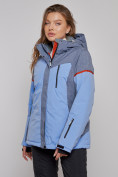 Купить Горнолыжная куртка женская зимняя большого размера фиолетового цвета 2272-3F, фото 3