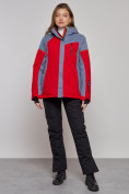 Купить Горнолыжная куртка женская зимняя большого размера красного цвета 2272-3Kr, фото 2