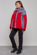 Купить Горнолыжная куртка женская зимняя большого размера красного цвета 2272-3Kr, фото 3