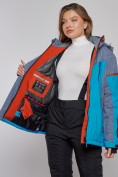 Купить Горнолыжная куртка женская зимняя большого размера синего цвета 2272-3S, фото 10