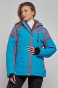 Купить Горнолыжная куртка женская зимняя большого размера синего цвета 2272-3S, фото 2