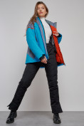 Купить Горнолыжная куртка женская зимняя большого размера синего цвета 2272-3S, фото 22