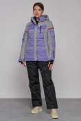 Купить Горнолыжная куртка женская зимняя фиолетового цвета 2272F, фото 12