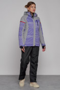 Купить Горнолыжная куртка женская зимняя фиолетового цвета 2272F, фото 14