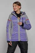 Купить Горнолыжная куртка женская зимняя фиолетового цвета 2272F, фото 2