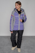 Купить Горнолыжная куртка женская зимняя фиолетового цвета 2272F, фото 3