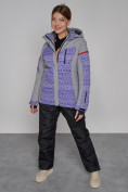Купить Горнолыжная куртка женская зимняя фиолетового цвета 2272F, фото 4