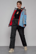 Купить Горнолыжная куртка женская зимняя голубого цвета 2272Gl, фото 11