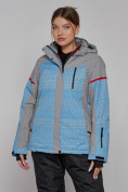 Купить Горнолыжная куртка женская зимняя голубого цвета 2272Gl, фото 2