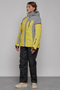Купить Горнолыжная куртка женская зимняя желтого цвета 2272J, фото 10
