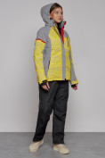 Купить Горнолыжная куртка женская зимняя желтого цвета 2272J, фото 14