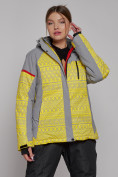 Купить Горнолыжная куртка женская зимняя желтого цвета 2272J, фото 3