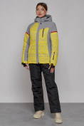 Купить Горнолыжная куртка женская зимняя желтого цвета 2272J, фото 9