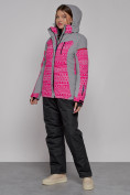 Купить Горнолыжная куртка женская зимняя розового цвета 2272R, фото 10