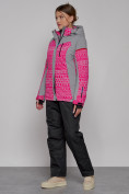 Купить Горнолыжная куртка женская зимняя розового цвета 2272R, фото 14