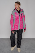 Купить Горнолыжная куртка женская зимняя розового цвета 2272R, фото 3
