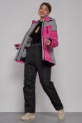 Купить Горнолыжная куртка женская зимняя розового цвета 2272R, фото 5