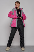 Купить Горнолыжная куртка женская зимняя розового цвета 2272R, фото 6