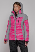 Купить Горнолыжная куртка женская зимняя розового цвета 2272R, фото 8
