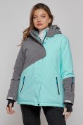 Купить Горнолыжная куртка женская зимняя большого размера бирюзового цвета 2278Br